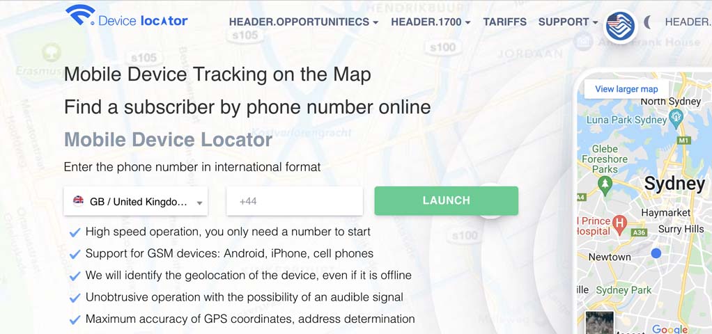 Haritalarda telefon arama ve bulma uygulaması | Device-Locator